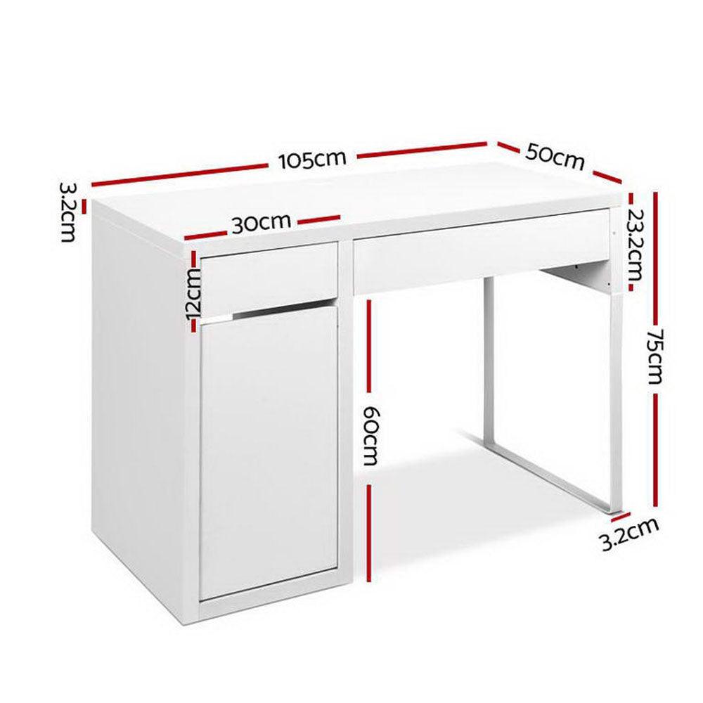 Buy Artiss Computer Desk Drawer Cabinet White discounted | Products On Sale Australia