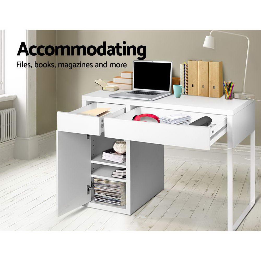 Buy Artiss Computer Desk Drawer Cabinet White discounted | Products On Sale Australia