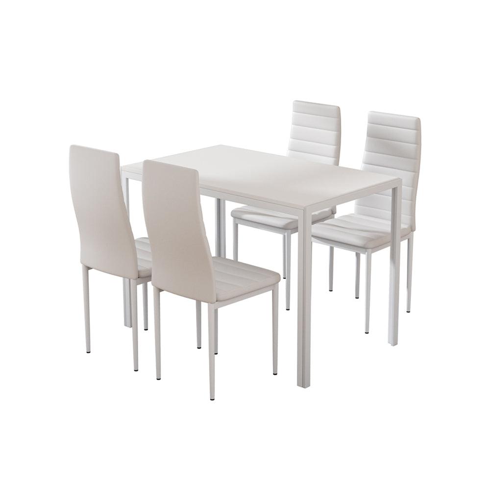 Buy Artiss Dining Chairs and Table Dining Set 4 Chair Set Of 5 White discounted | Products On Sale Australia