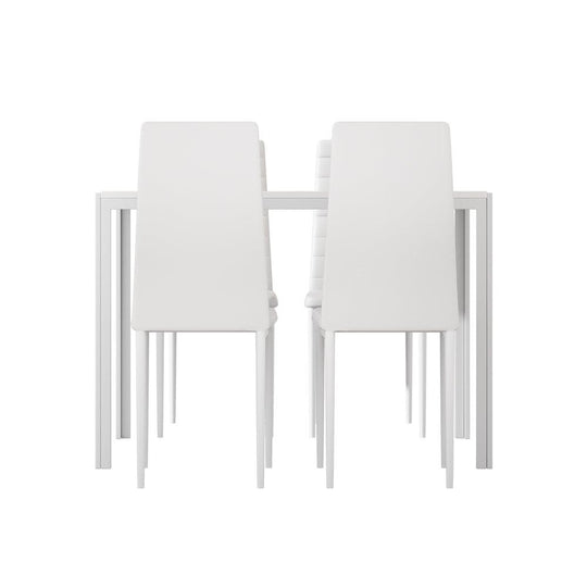 Buy Artiss Dining Chairs and Table Dining Set 4 Chair Set Of 5 White discounted | Products On Sale Australia