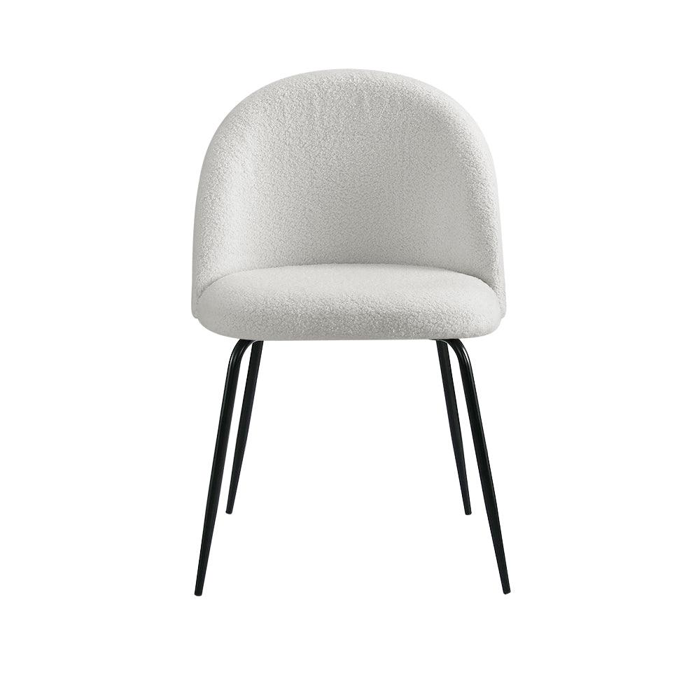 Buy Artiss Dining Chairs Set of 2 Sherpa Boucle White discounted | Products On Sale Australia