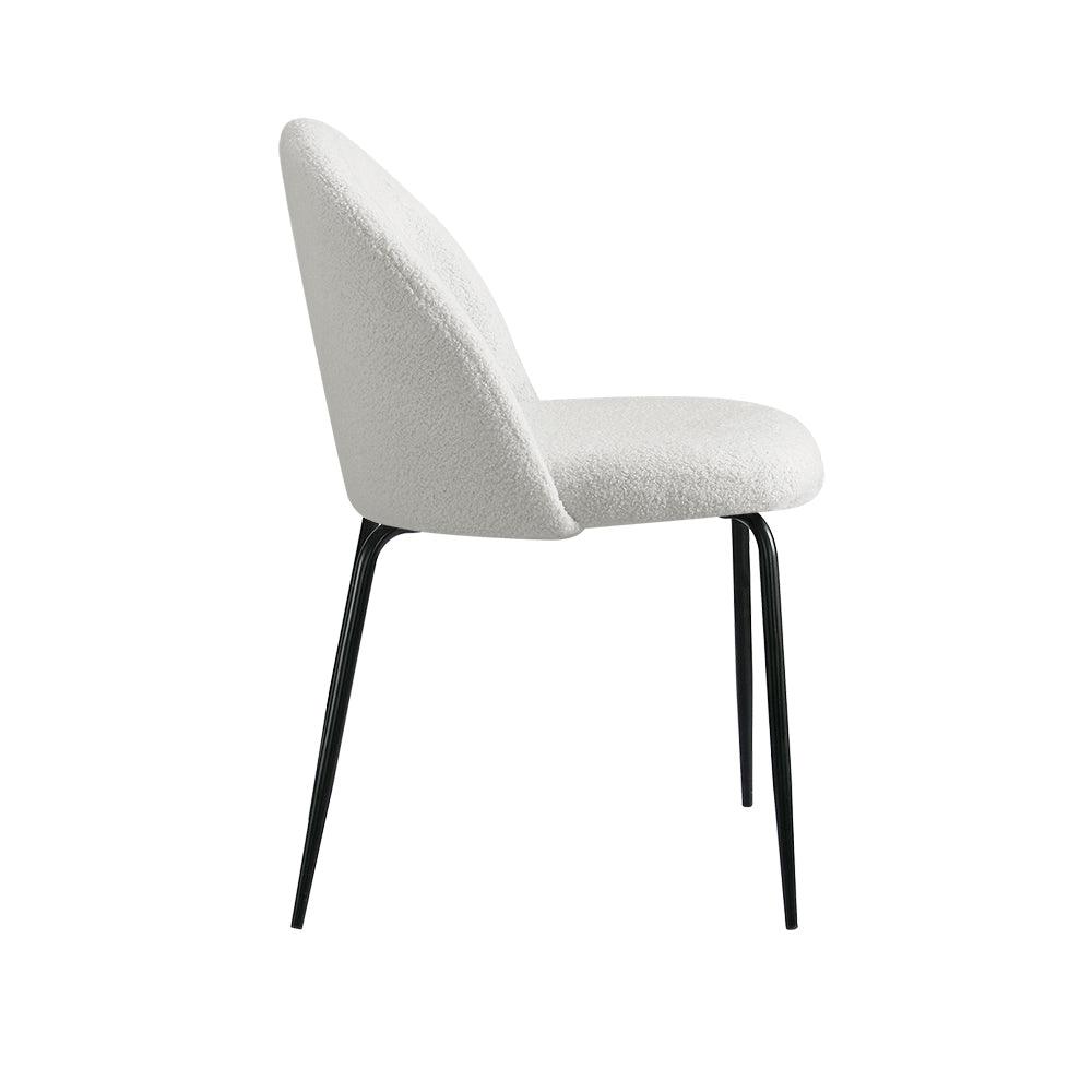 Buy Artiss Dining Chairs Set of 2 Sherpa Boucle White discounted | Products On Sale Australia