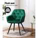 Buy Artiss Dining Chairs Set of 2 Velvet Diamond Tufted Armchair Green discounted | Products On Sale Australia