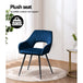 Buy Artiss Dining Chairs Set of 2 Velvet Hollow Armchair Blue discounted | Products On Sale Australia