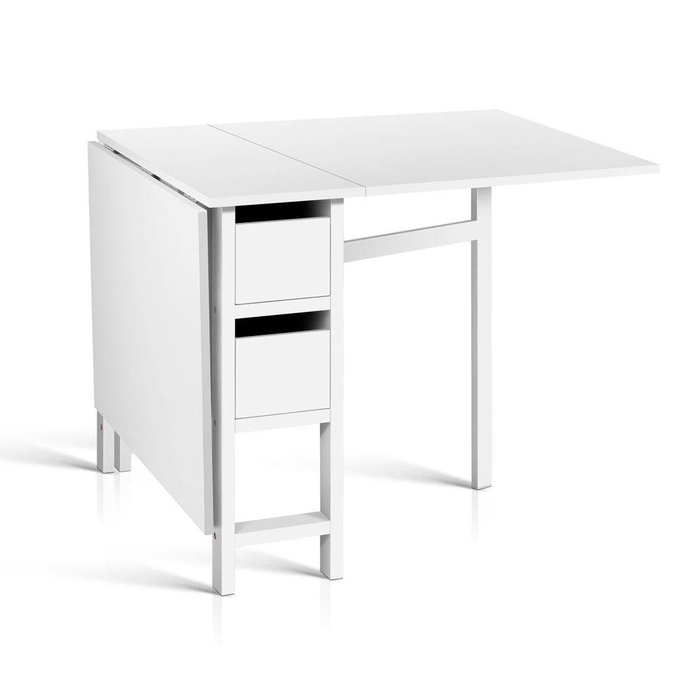 Buy Artiss Dining Table Rectangular Extendable White discounted | Products On Sale Australia