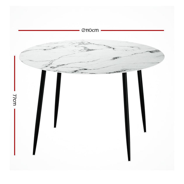 Buy Artiss Dining Table Round Marble Effect 110CM discounted | Products On Sale Australia