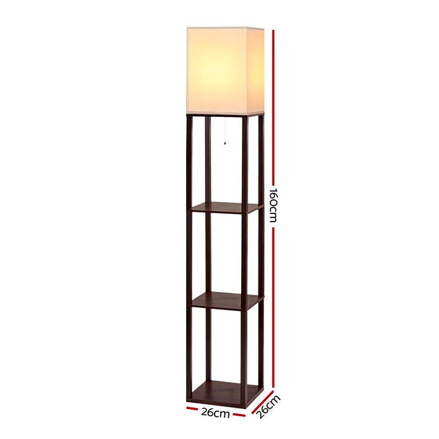 Artiss Floor Lamp 3 Tier Shelf Storage LED Light Stand Home Room Vintage White Products On Sale Australia | Furniture > Bedroom Category
