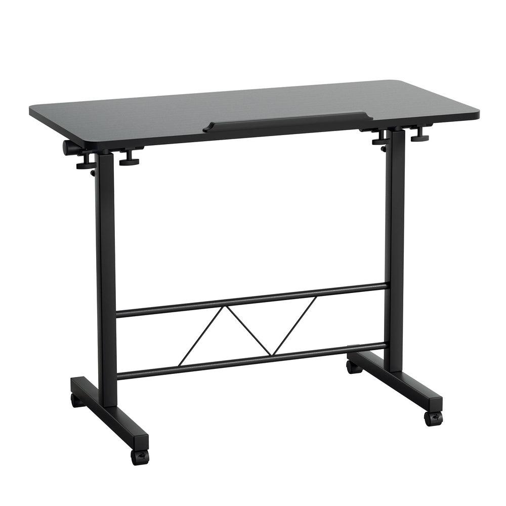 Buy Artiss Laptop Desk Table Height Adjustable Wooden Bed Side Tables 80CM Black discounted | Products On Sale Australia