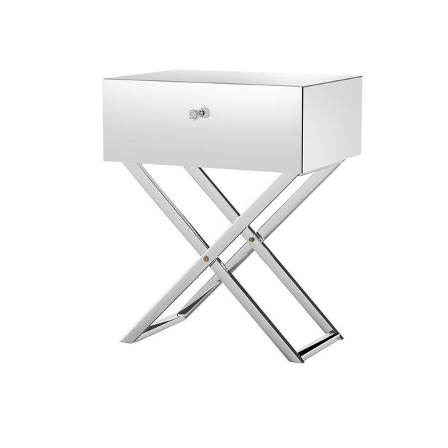 Artiss Mirrored Bedside Table Drawers Side Table Storage Nightstand Silver MOCO Products On Sale Australia | Furniture > Bedroom Category