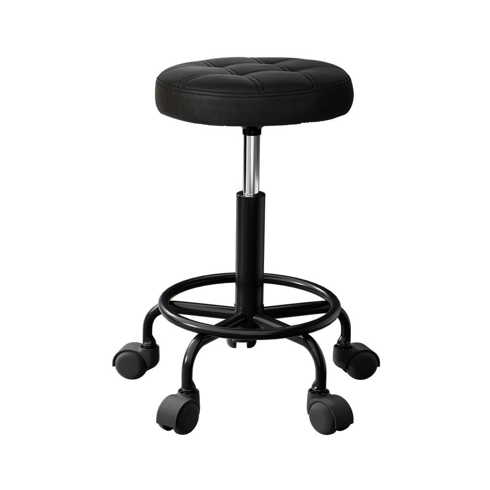 Buy Artiss Salon Stool Round Swivel Chairs Black discounted | Products On Sale Australia