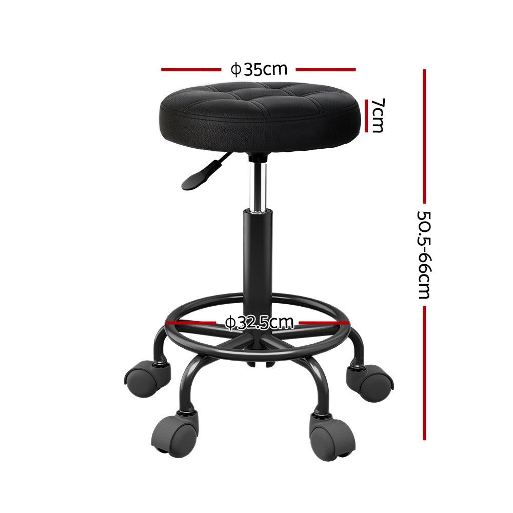 Buy Artiss Salon Stool Round Swivel Chairs Black discounted | Products On Sale Australia