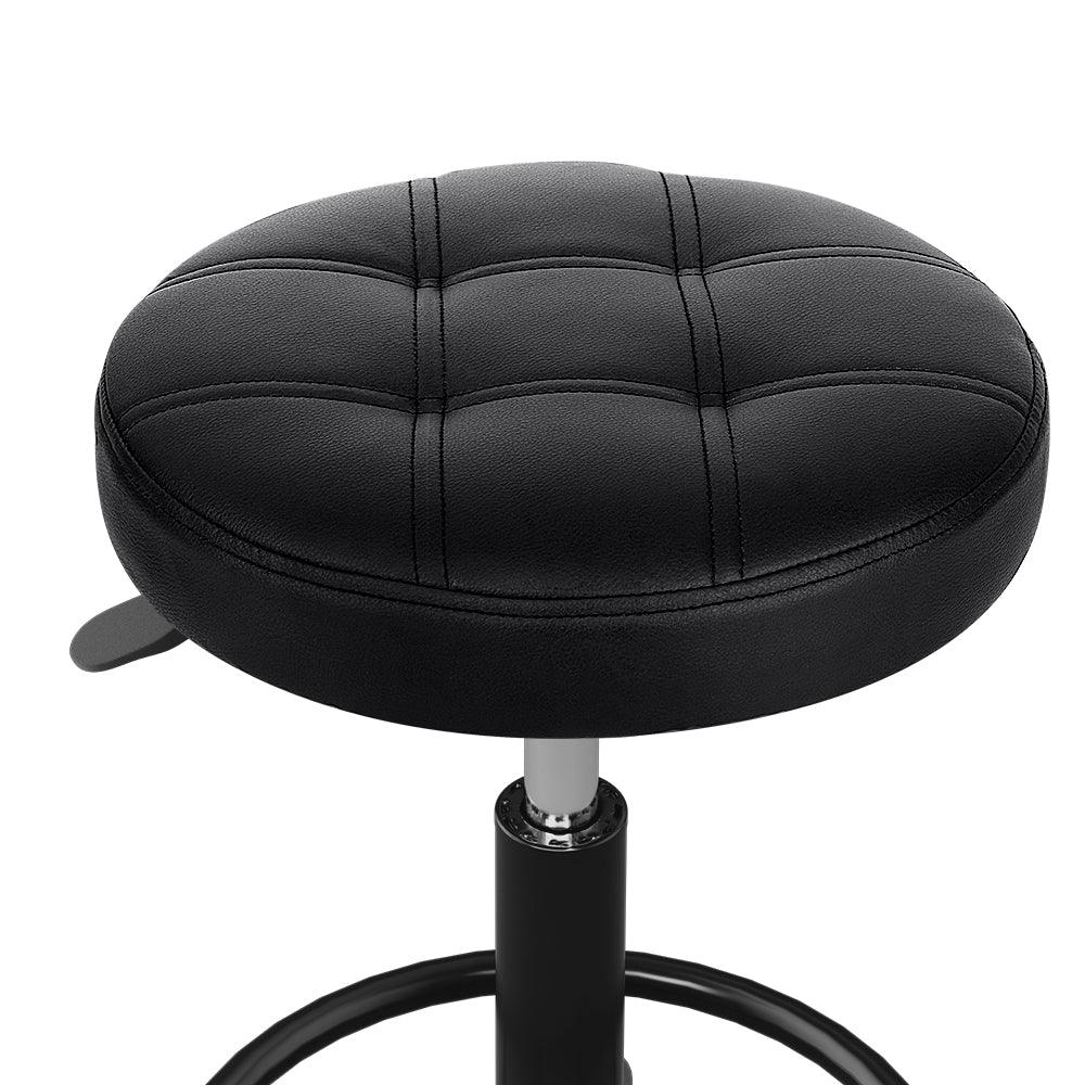 Buy Artiss Salon Stool Round Swivel Chairs Black discounted | Products On Sale Australia