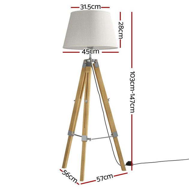 Artiss Tripod Floor Lamp Adjustable Height LED Light Stand Home Room Reading Products On Sale Australia | Furniture > Bedroom Category