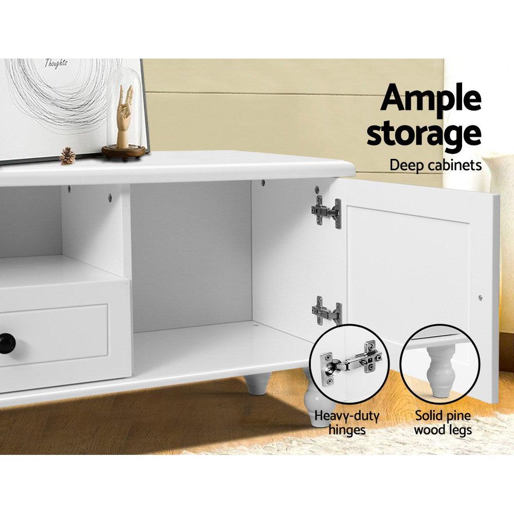 Buy Artiss TV Cabinet Entertainment Unit 160cm White Kubi discounted | Products On Sale Australia