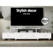 Buy Artiss TV Cabinet Entertainment Unit Stand Wooden 160CM To 220CM Lowline Storage Drawers White discounted | Products On Sale Australia