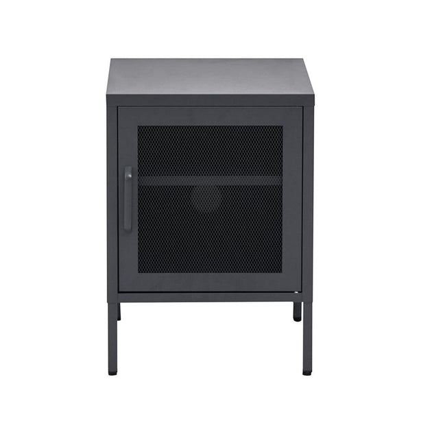 ArtissIn Bedside Table Mesh Door Cabinet - MINI Black Products On Sale Australia | Furniture > Bedroom Category