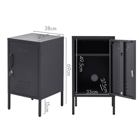 Buy ArtissIn Bedside Table Metal Cabinet - MINI Black discounted | Products On Sale Australia