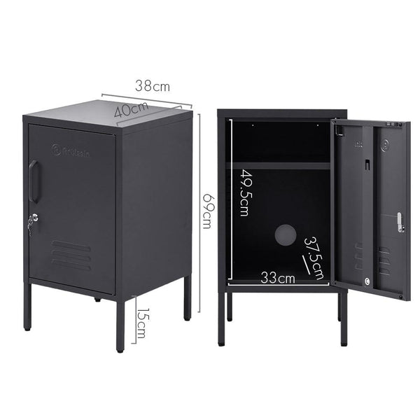 Buy ArtissIn Bedside Table Metal Cabinet - MINI Black | Products On Sale Australia