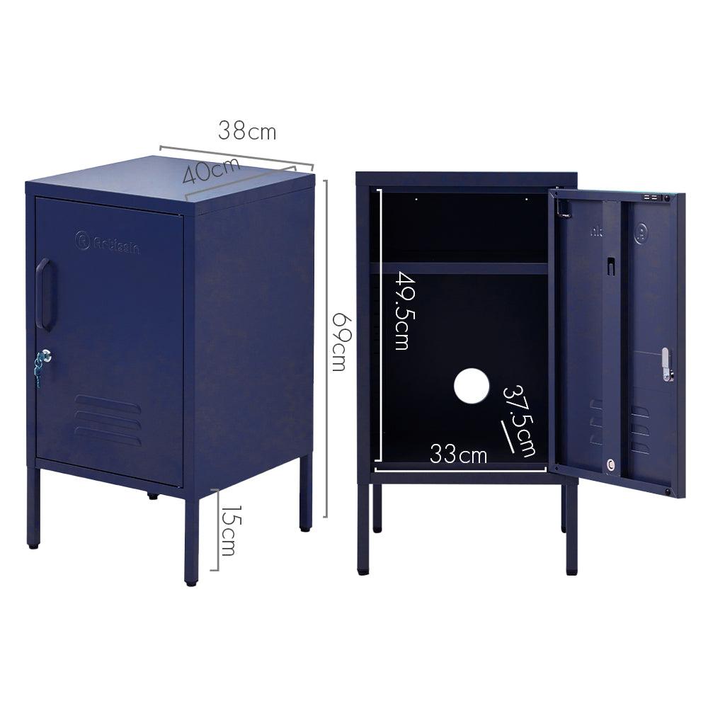 Buy ArtissIn Bedside Table Metal Cabinet - MINI Blue discounted | Products On Sale Australia