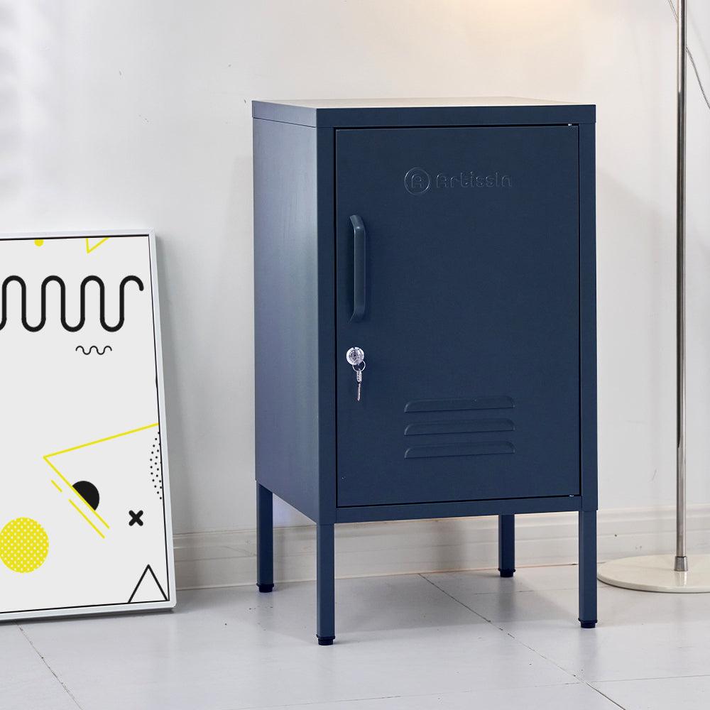 Buy ArtissIn Bedside Table Metal Cabinet - MINI Blue discounted | Products On Sale Australia