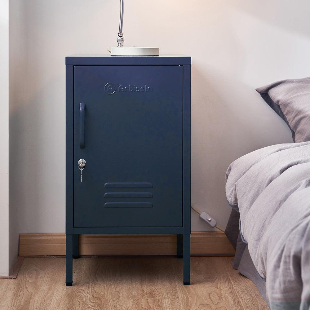 Buy ArtissIn Bedside Table Metal Cabinet - MINI Blue discounted | Products On Sale Australia