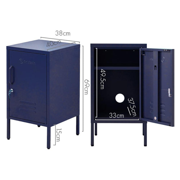 ArtissIn Bedside Table Metal Cabinet - MINI Blue Products On Sale Australia | Furniture > Bedroom Category