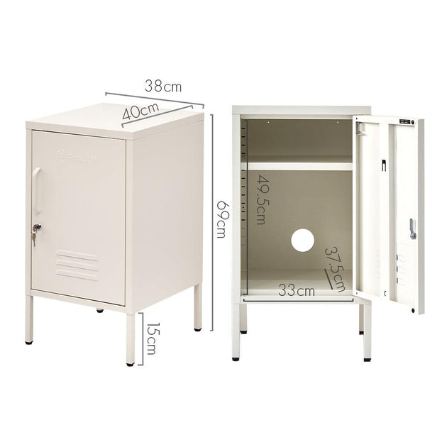 Buy ArtissIn Bedside Table Metal Cabinet - MINI White discounted | Products On Sale Australia