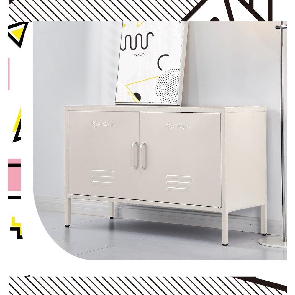 Buy ArtissIn Buffet Sideboard Metal Cabinet - BASE White discounted | Products On Sale Australia