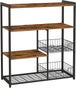 Buy Baker's Rack with 2 Metal Mesh Baskets, Shelves and Hooks, 80 x 35 x 95 cm, Industrial Style, Rustic Brown discounted | Products On Sale Australia