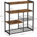 Buy Baker's Rack with 2 Metal Mesh Baskets, Shelves and Hooks, 80 x 35 x 95 cm, Industrial Style, Rustic Brown discounted | Products On Sale Australia