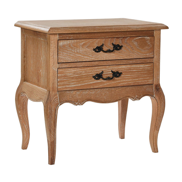 Buy Bali Bedside Table 2 Drawers Storage Cabinet Shelf Side End Tables Oak discounted | Products On Sale Australia