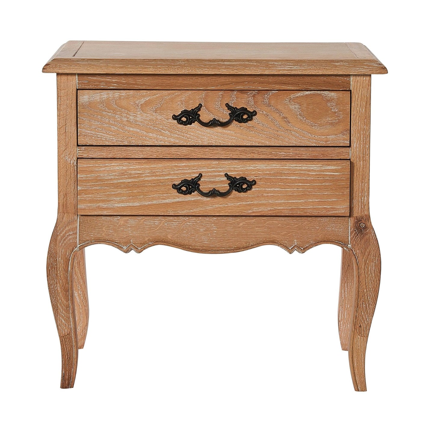 Buy Bali Bedside Table 2 Drawers Storage Cabinet Shelf Side End Tables Oak discounted | Products On Sale Australia