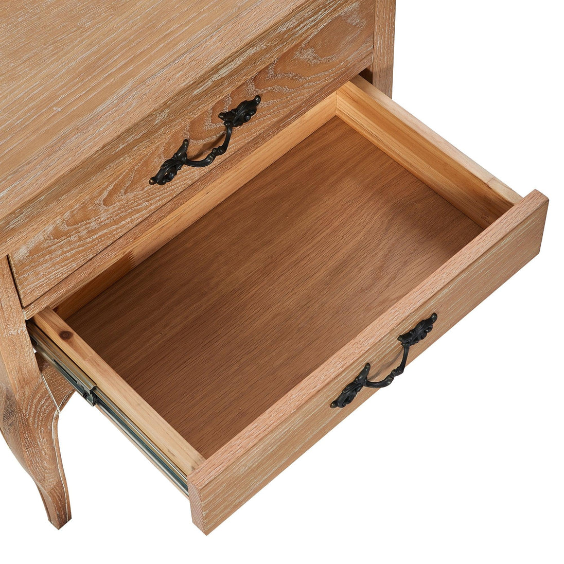 Buy Bali Bedside Table 2 Drawers Storage Cabinet Shelf Side End Tables Oak discounted | Products On Sale Australia