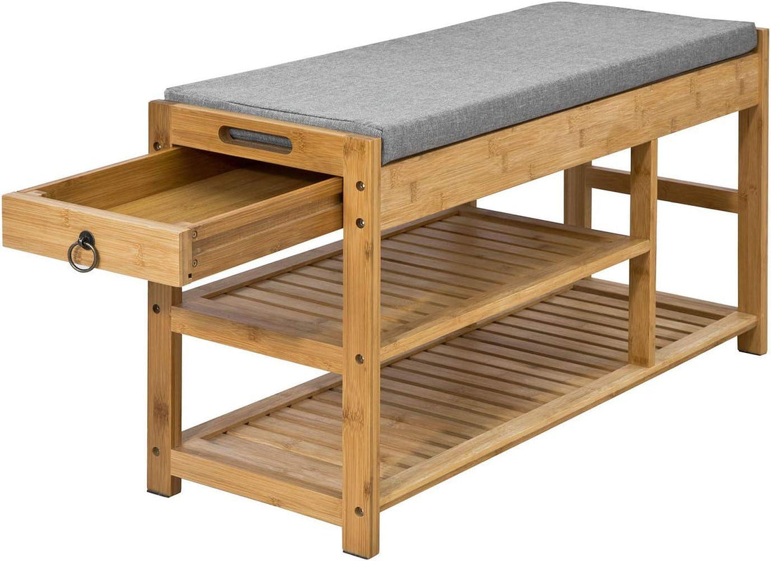 Buy Bamboo Shoe Bench Drawers Lift Top discounted | Products On Sale Australia