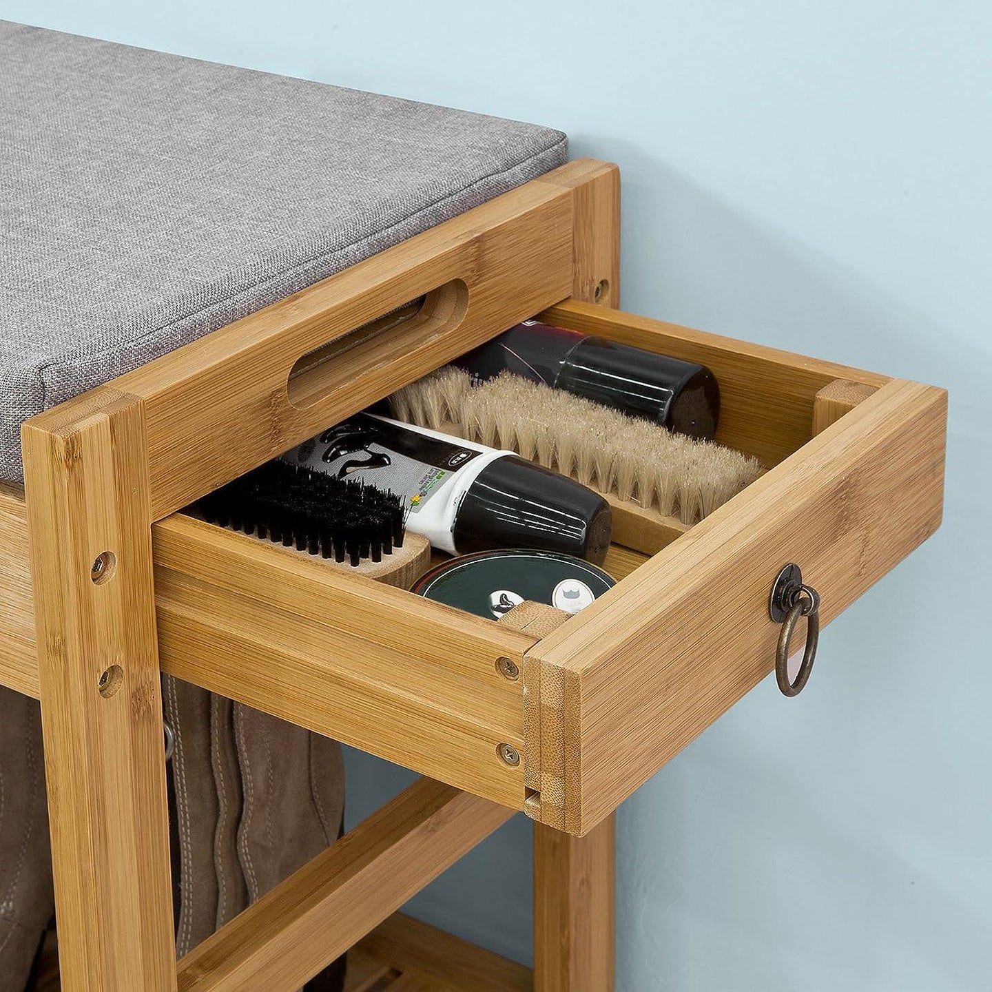 Buy Bamboo Shoe Bench Drawers Lift Top discounted | Products On Sale Australia