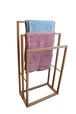 Buy Bamboo Towel Bar Holder Rack 3-Tier Freestanding for Bathroom and Bedroom discounted | Products On Sale Australia