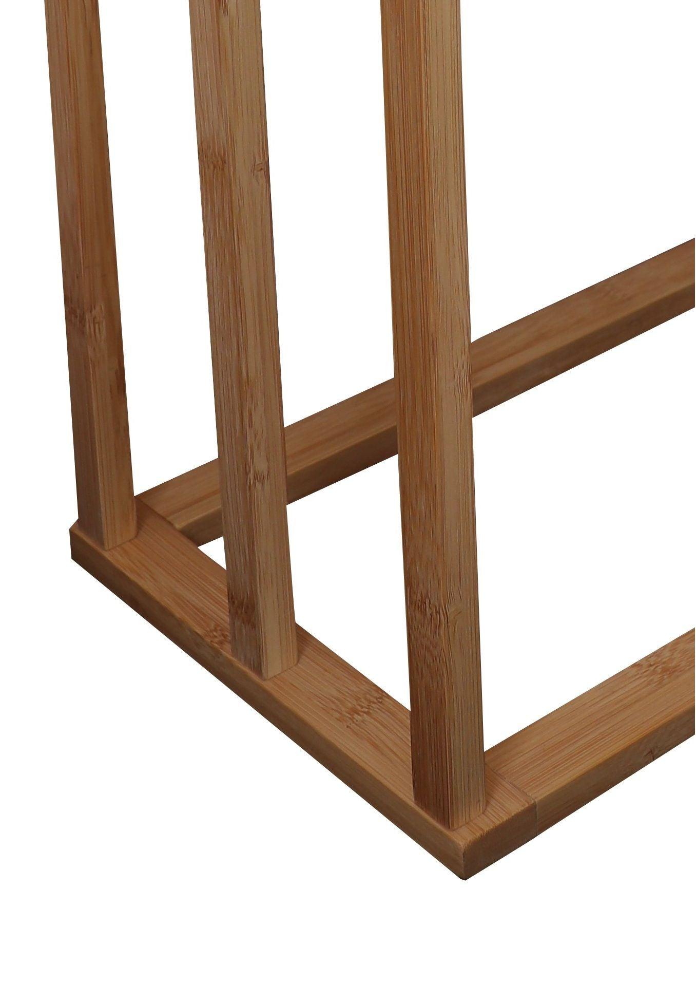 Buy Bamboo Towel Bar Holder Rack 3-Tier Freestanding for Bathroom and Bedroom discounted | Products On Sale Australia