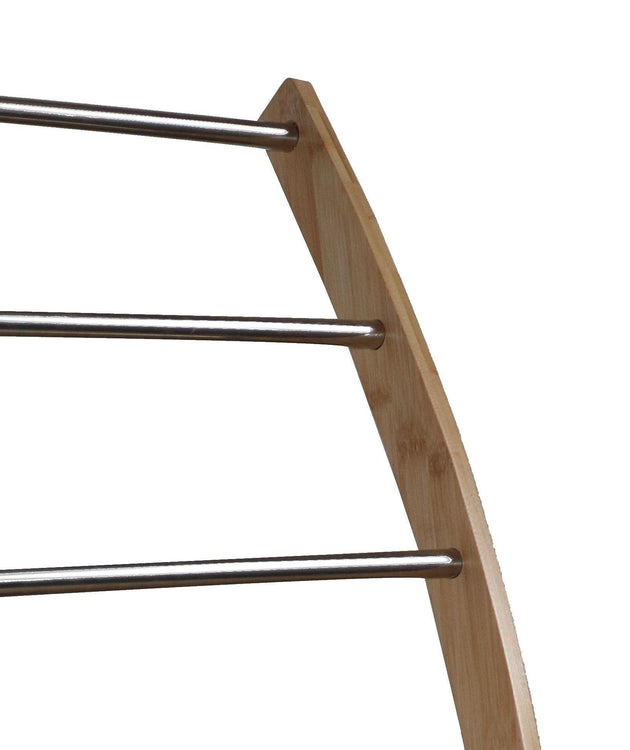 Buy Bamboo Towel Bar Metal Holder Rack 3-Tier Freestanding and Bottom shelf for Bathroom discounted | Products On Sale Australia