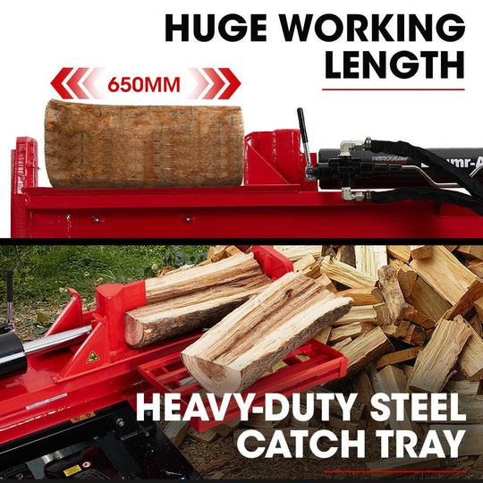 Buy Baumr-AG 40 Tonne Petrol Hydraulic Horizontal and Vertical Towed Wood Log Splitter - HPS700 discounted | Products On Sale Australia