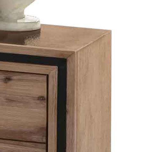 Buy Bedside Table 2 drawer Night Stand with Solid Acacia Storage in Sliver Brush Colour discounted | Products On Sale Australia