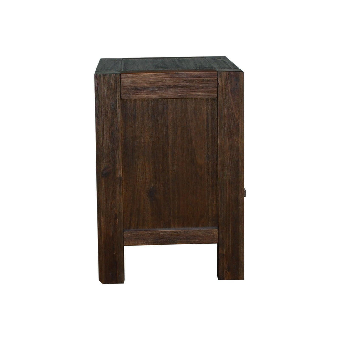 Buy Bedside Table 2 drawers Night Stand Solid Wood Acacia Storage in Chocolate Colour discounted | Products On Sale Australia