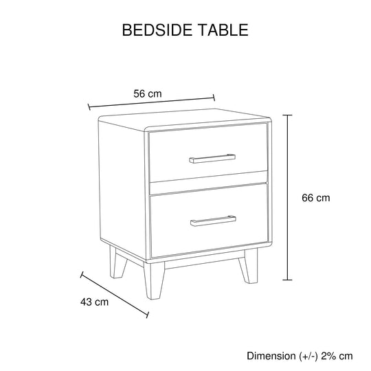 Buy Bedside Table 2 drawers Night Stand Solid Wood Storage Light Brown Colour discounted | Products On Sale Australia