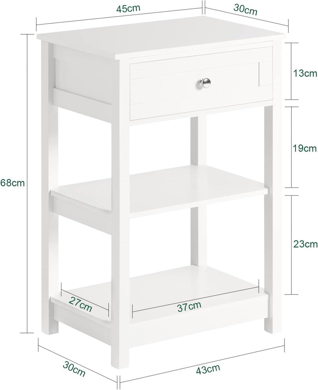 Buy Bedside Table with Drawer Shelves discounted | Products On Sale Australia