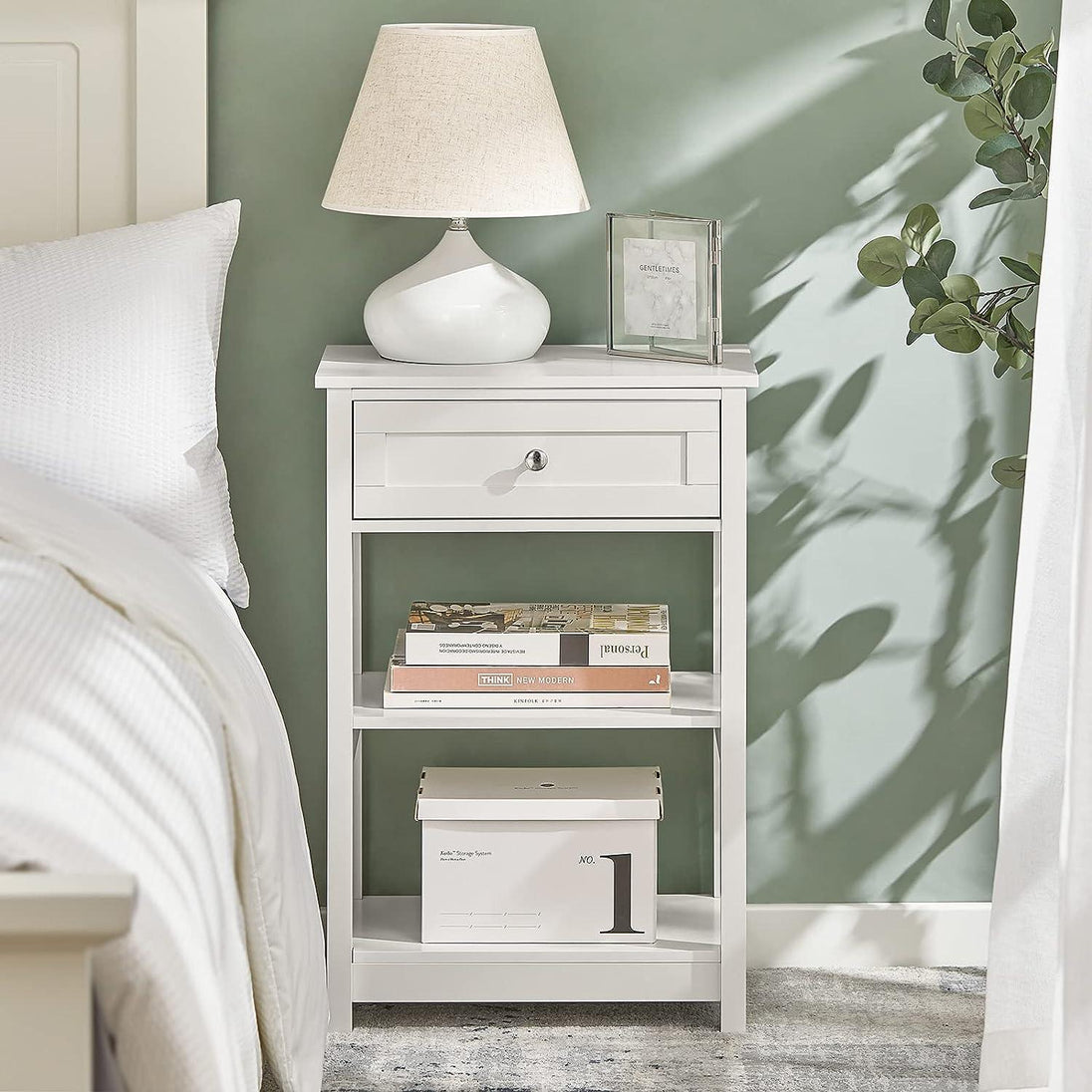 Buy Bedside Table with Drawer Shelves discounted | Products On Sale Australia