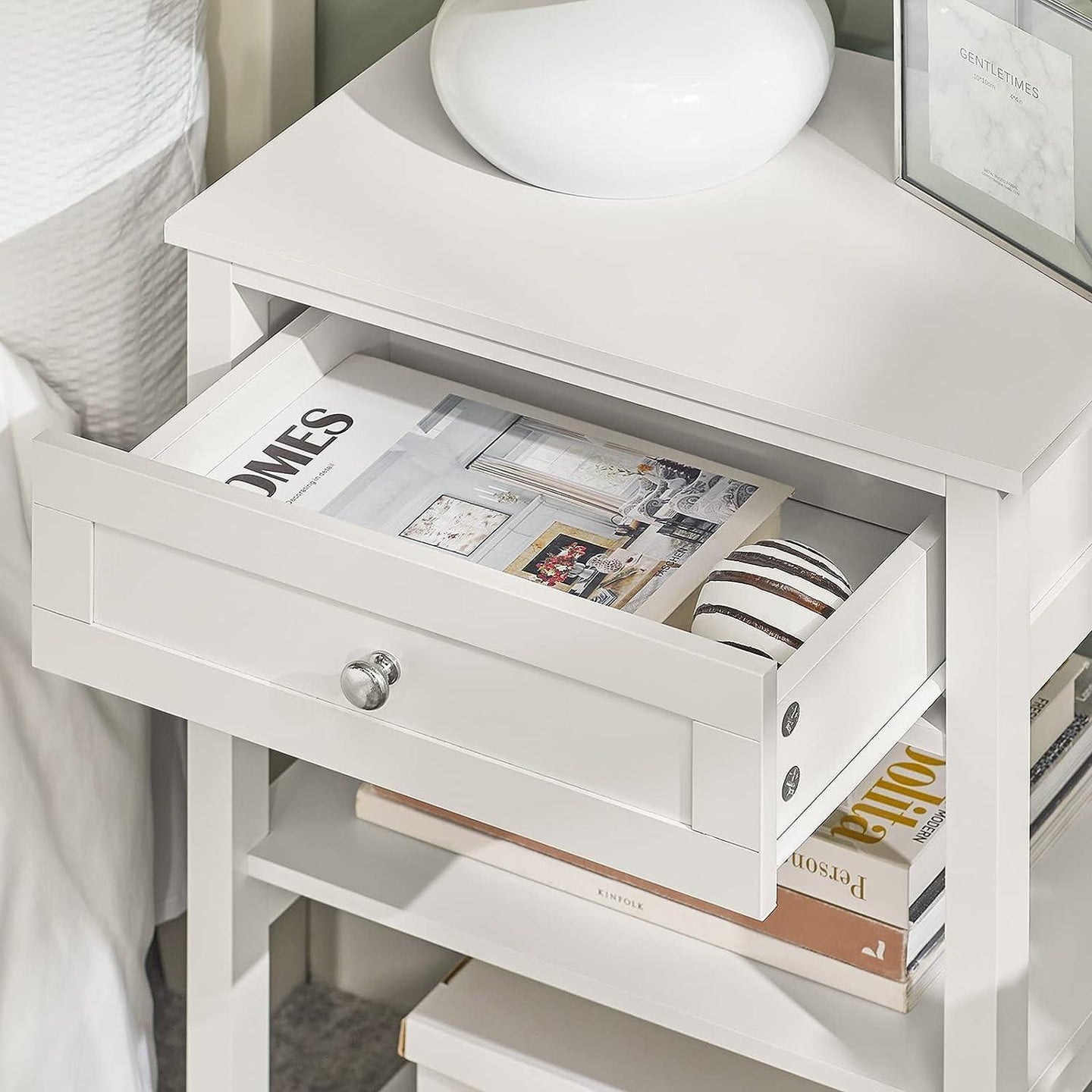 Buy Bedside Table with Drawer Shelves discounted | Products On Sale Australia