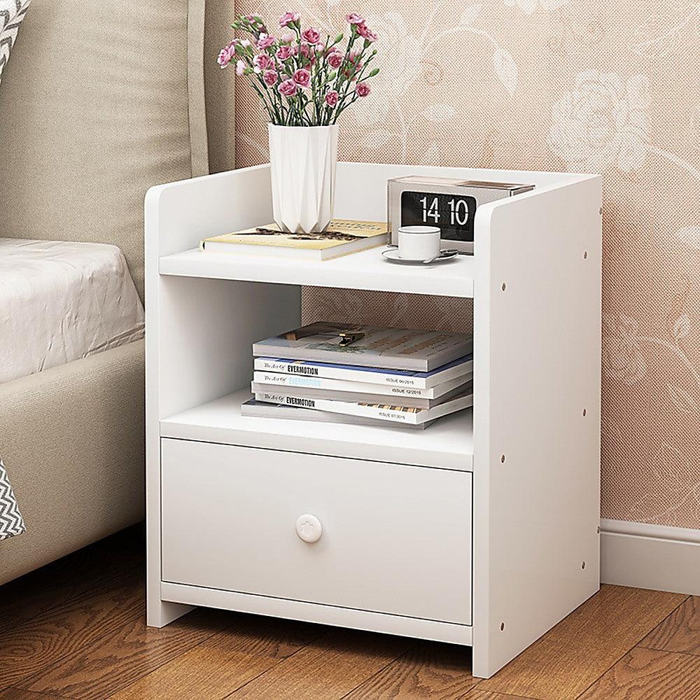 Buy Bedside Tables Drawers Side Table Bedroom Furniture Nightstand White Unit discounted | Products On Sale Australia