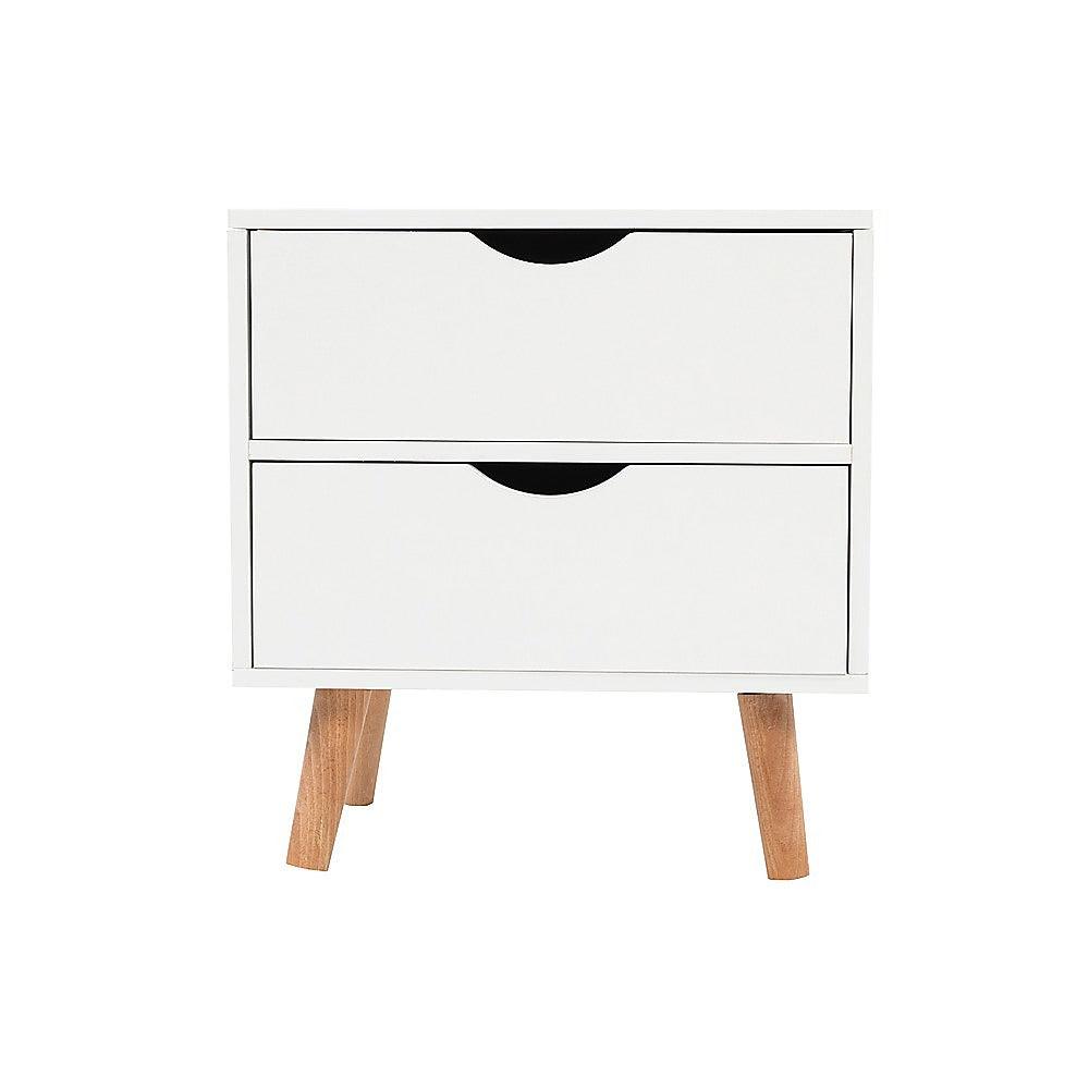 Buy Bedside Tables Drawers Side Table Nightstand White Storage Cabinet Wood discounted | Products On Sale Australia