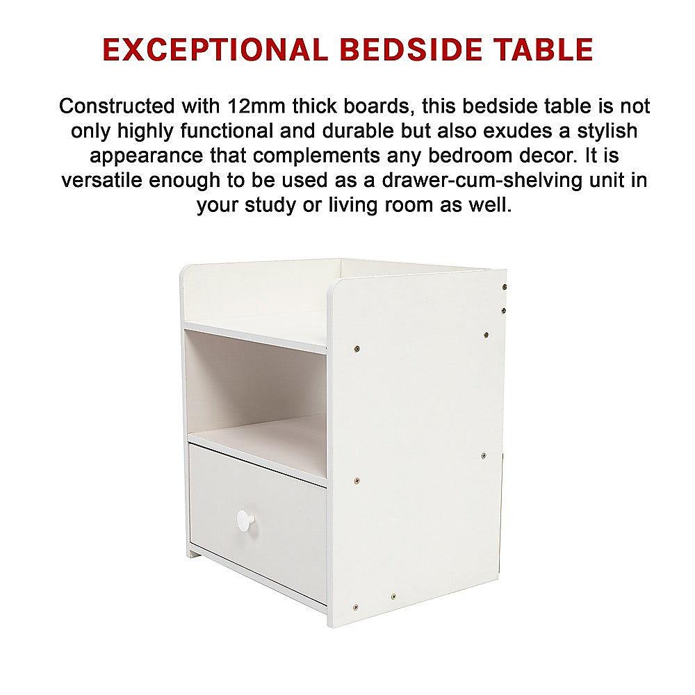 Buy Bedside Tables Side Table Nightstand Storage Drawer Shelf Bedroom discounted | Products On Sale Australia