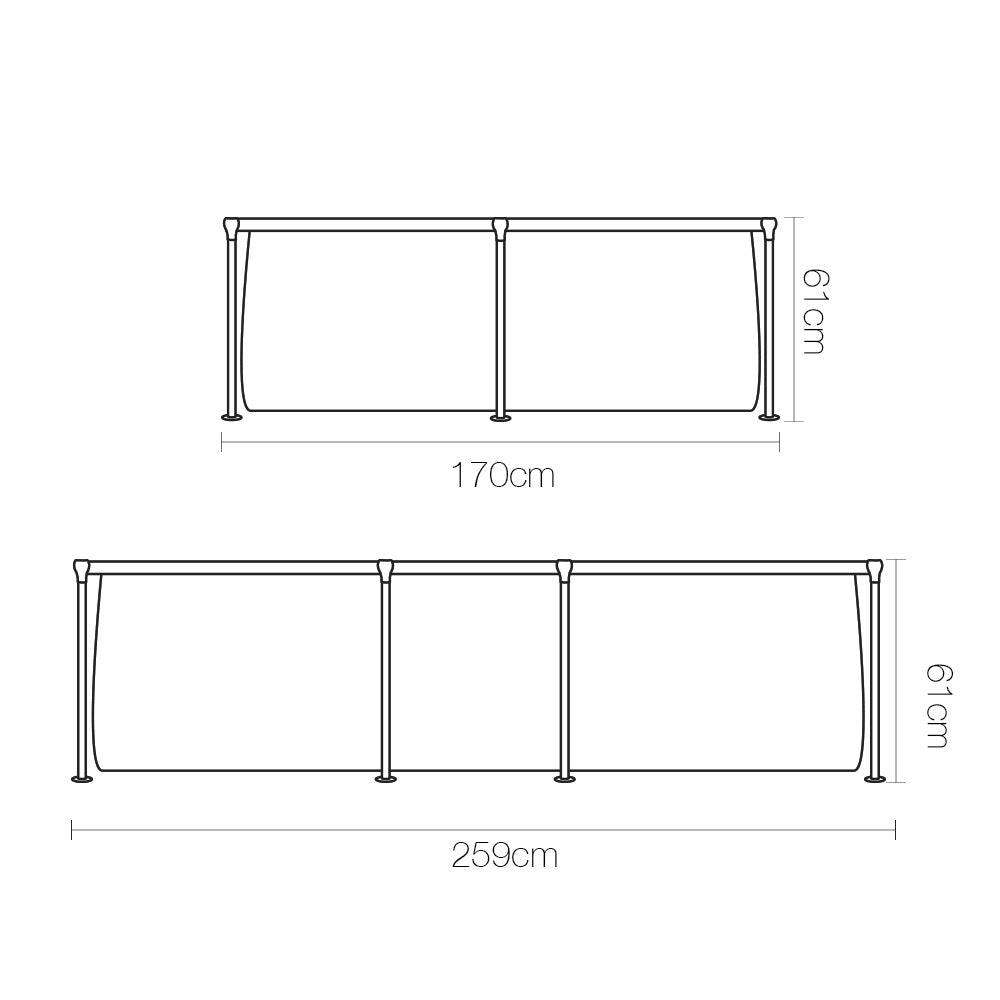 Buy Bestway Swimming Pool 259x170x61cm Steel Frame Above Ground Pools 2300L discounted | Products On Sale Australia