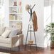 Buy Black Coat Rack Stand Industrial Style 2 Shelves Clothes discounted | Products On Sale Australia